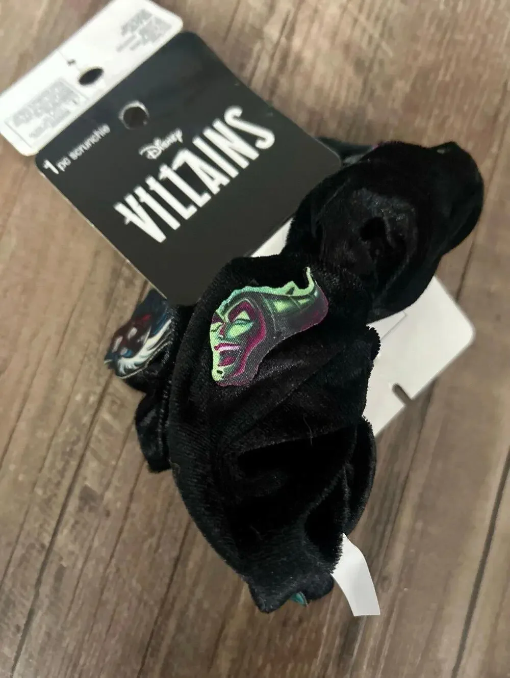 Disney Villains Black Velvet Hair Scrunchie